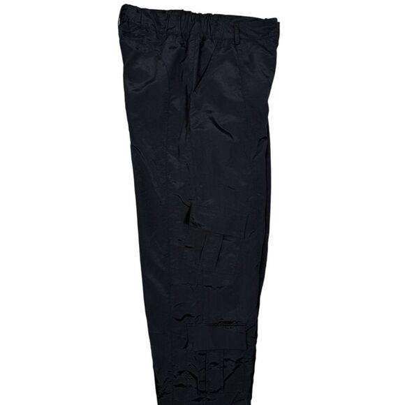 Halara Black Mid Rise Side Pocket Wide Leg Nylon Casual Cargo Pants - Picture 5 of 8